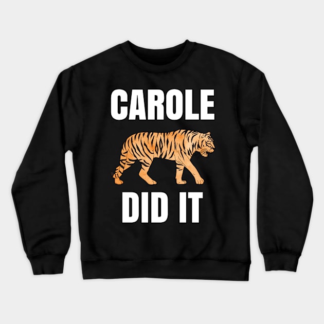 Tiger Adult Men Women Funny Carole Print Cub Animal Rescue Big Black Exotic Cat Vintage Crewneck Sweatshirt by Shirtsurf